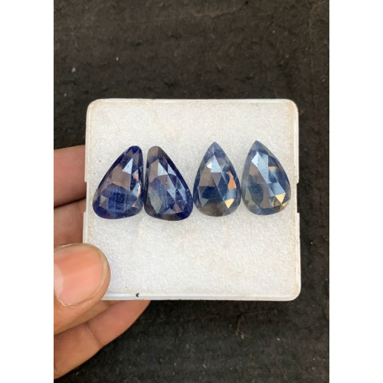 High Quality Natural Blue Sapphire Rose Cut Pair Fancy Shape Cabochons Gemstone For Jewelry