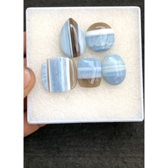 High Quality Natural Peruvian Blue Opal Smooth Mix Shape Cabochons Gemstone For Jewelry