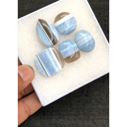 High Quality Natural Peruvian Blue Opal Smooth Mix Shape Cabochons Gemstone For Jewelry