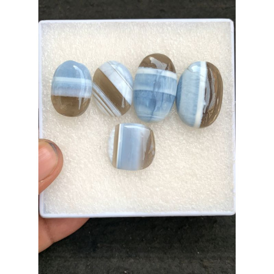 High Quality Natural Peruvian Blue Opal Smooth Mix Shape Cabochons Gemstone For Jewelry