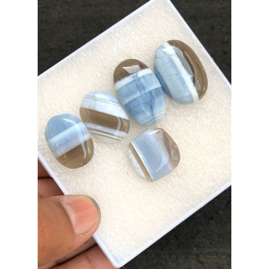 High Quality Natural Peruvian Blue Opal Smooth Mix Shape Cabochons Gemstone For Jewelry