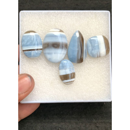 High Quality Natural Peruvian Blue Opal Smooth Mix Shape Cabochons Gemstone For Jewelry