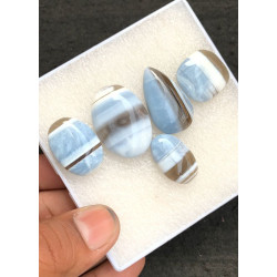 High Quality Natural Peruvian Blue Opal Smooth Mix Shape Cabochons Gemstone For Jewelry