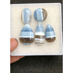 High Quality Natural Peruvian Blue Opal Smooth Mix Shape Cabochons Gemstone For Jewelry