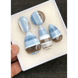 High Quality Natural Peruvian Blue Opal Smooth Mix Shape Cabochons Gemstone For Jewelry