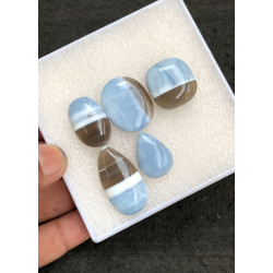 High Quality Natural Peruvian Blue Opal Smooth Mix Shape Cabochons Gemstone For Jewelry