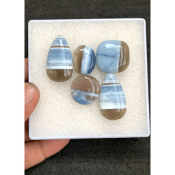 High Quality Natural Peruvian Blue Opal Smooth Mix Shape Cabochons Gemstone For Jewelry