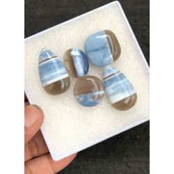 High Quality Natural Peruvian Blue Opal Smooth Mix Shape Cabochons Gemstone For Jewelry