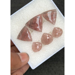 High Quality Natural Strawberry Quartz Rose Cut Mix Shape Cabochons Gemstone For Jewelry