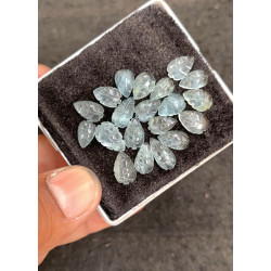 High Quality Natural Aquamarine Hand Craved Leaf Shape Cabochons Gemstone For Jewelry