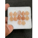 High Quality Natural Peach Moonstone Hand Craved Leaf  Shape Cabochons Gemstone For Jewelry