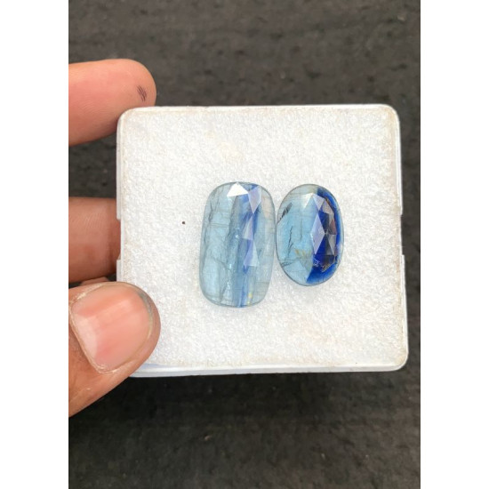 High Quality Natural Bio Color Aqua Kyanite Rose Cut Mix Shape Cabochons Gemstone For Jewelry