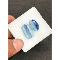 High Quality Natural Bio Color Aqua Kyanite Rose Cut Mix Shape Cabochons Gemstone For Jewelry