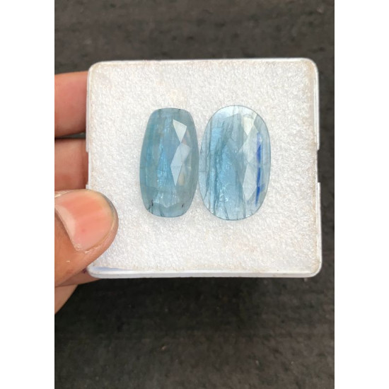 High Quality Natural Bio Color Aqua Kyanite Rose Cut Mix Shape Cabochons Gemstone For Jewelry