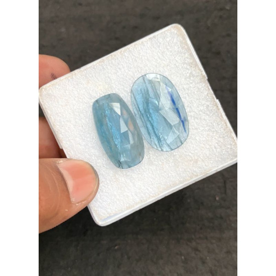 High Quality Natural Bio Color Aqua Kyanite Rose Cut Mix Shape Cabochons Gemstone For Jewelry