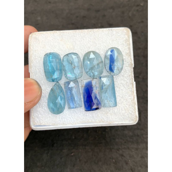 High Quality Natural Bio Color Aqua Kyanite Rose Cut Mix Shape Cabochons Gemstone For Jewelry