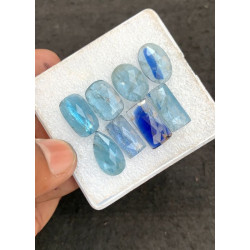 High Quality Natural Bio Color Aqua Kyanite Rose Cut Mix Shape Cabochons Gemstone For Jewelry