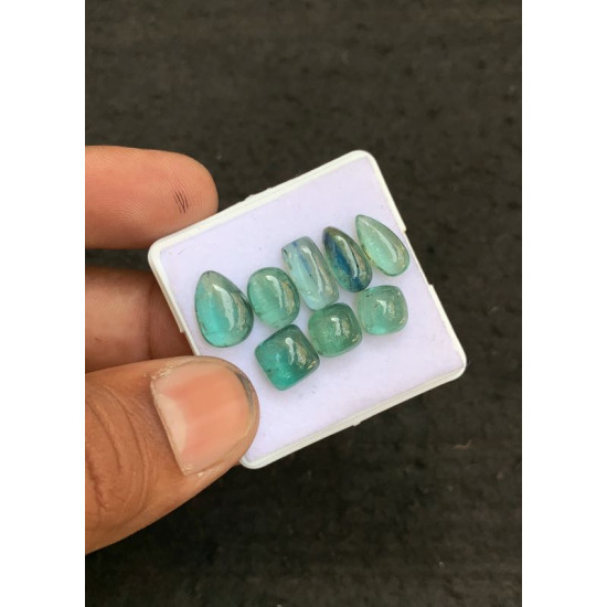 High Quality Natural Emerald Green Kyanite Smooth Mix Shape Cabochons Gemstone For Jewelry