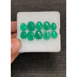 High Quality Natural Green Onyx Rose Cut Fancy Shape Cabochons Gemstone For Jewelry