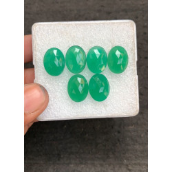 High Quality Natural Green Onyx Rose Cut Oval Shape Cabochons Gemstone For Jewelry