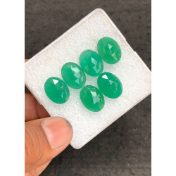 High Quality Natural Green Onyx Rose Cut Oval Shape Cabochons Gemstone For Jewelry