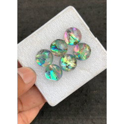 High Quality Natural Abalone Shell Pearl and Crystal Doublet Rose Cut Round Shape Cabochons Gemstone For Jewelry