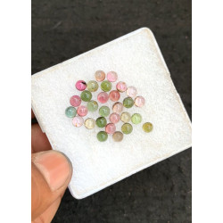 High Quality Natural Tourmaline Smooth Round Shape Cabochons Gemstone For Jewelry