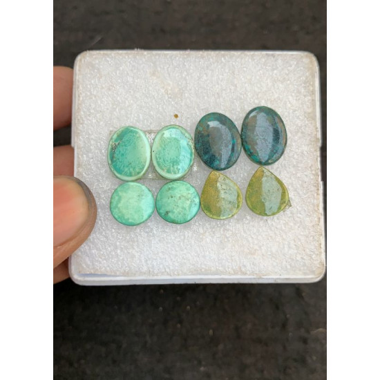 High Quality Natural Tibetan Turquoise Smooth Pair Mix Shape Cabochons Gemstone For Jewelry