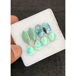 High Quality Natural Tibetan Turquoise Smooth Pair Mix Shape Cabochons Gemstone For Jewelry