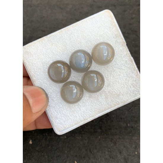 High Quality Natural Grey Moonstone Smooth Round Shape Cabochons Gemstone For Jewelry