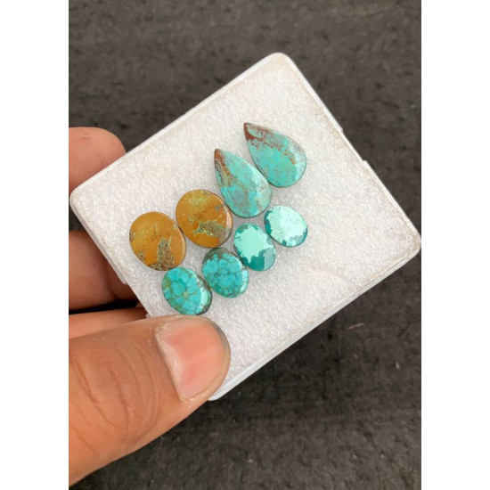 High Quality Natural Tibetan Turquoise Smooth Pair Mix Shape Cabochons Gemstone For Jewelry