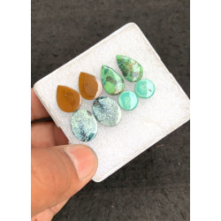 High Quality Natural Tibetan Turquoise Smooth Pair Mix Shape Cabochons Gemstone For Jewelry