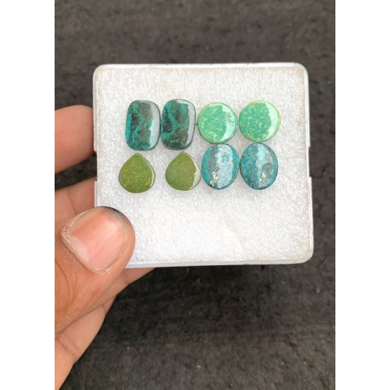 High Quality Natural Tibetan Turquoise Smooth Pair Mix Shape Cabochons Gemstone For Jewelry