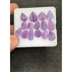 High Quality Natural Amethyst Hand Craved Leaf Shape Cabochons Gemstone For Jewelry