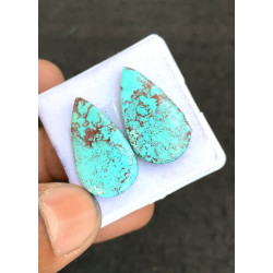 High Quality Natural Shattuckite Smooth Pair Pear  Shape Cabochons Gemstone For Jewelry