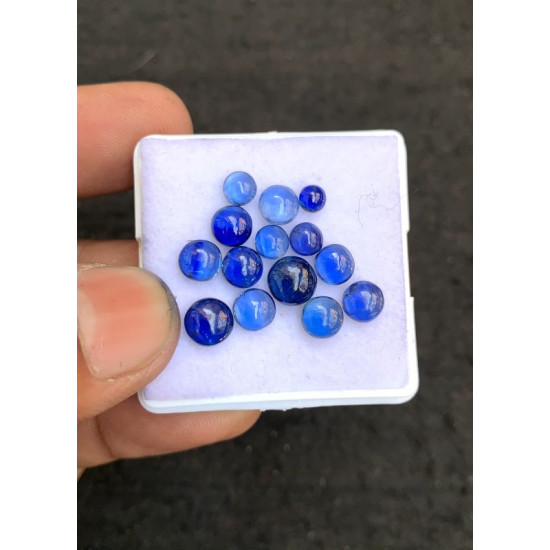 High Quality Natural Blue Kyanite Smooth Round Shape Cabochons Gemstone For Jewelry