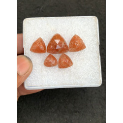 High Quality Natural Sunstone Rose Cut Trillion Shape Cabochons Gemstone For Jewelry