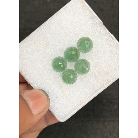 High Quality Natural Green Strawberry Quartz Rose Cut Round Shape Cabochons Gemstone For Jewelry