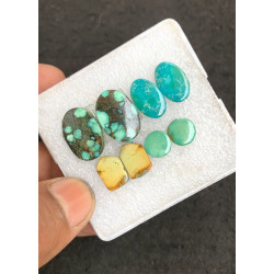 High Quality Natural Tibetan Turquoise Smooth Pair Mix Shape Cabochons Gemstone For Jewelry