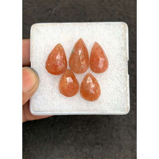 High Quality Natural Sunstone Rose Cut Pear Shape Cabochons Gemstone For Jewelry