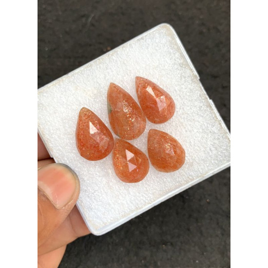 High Quality Natural Sunstone Rose Cut Pear Shape Cabochons Gemstone For Jewelry