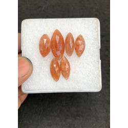 High Quality Natural Sunstone Rose Cut Marquise Shape Cabochons Gemstone For Jewelry