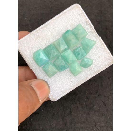 High Quality Natural Amazonite and Crystal Doublet Step Cut Fancy Shape Cabochons Gemstone For Jewelry