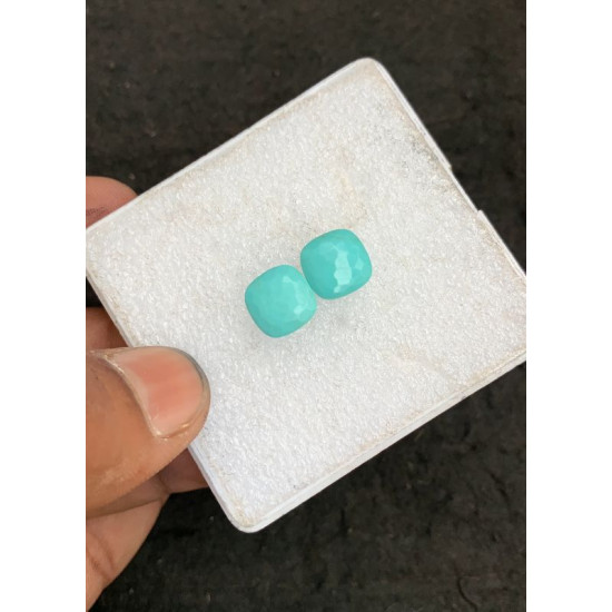 High Quality Natural Tibetan Turquoise Smooth Cushion Shape Cabochons Gemstone For Jewelry