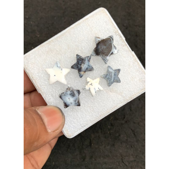 High Quality Natural Dendrite Opal Smooth Star Shape Cabochons Gemstone For Jewelry