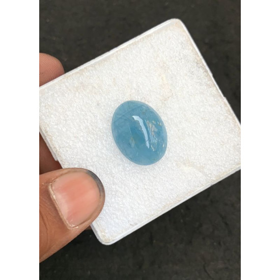 High Quality Natural Aquamarine Smooth Oval Shape Cabochons Gemstone For Jewelry