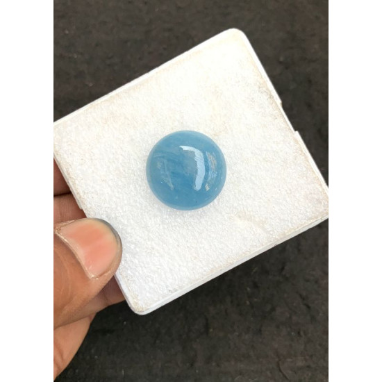 High Quality Natural Aquamarine Smooth Round Shape Cabochons Gemstone For Jewelry