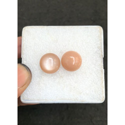 High Quality Natural Peach Moonstone Smooth Round Shape Cabochons Gemstone For Jewelry