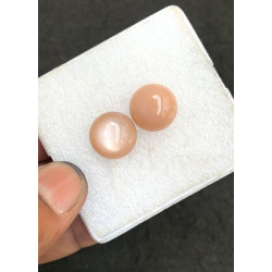 High Quality Natural Peach Moonstone Smooth Round Shape Cabochons Gemstone For Jewelry