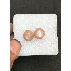 High Quality Natural Peach Moonstone Smooth Round Shape Cabochons Gemstone For Jewelry